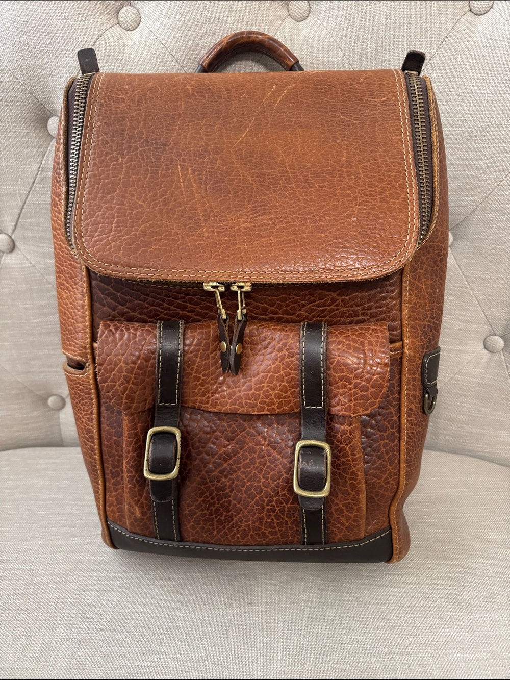 Overland Leather Travel Backpack - Brown